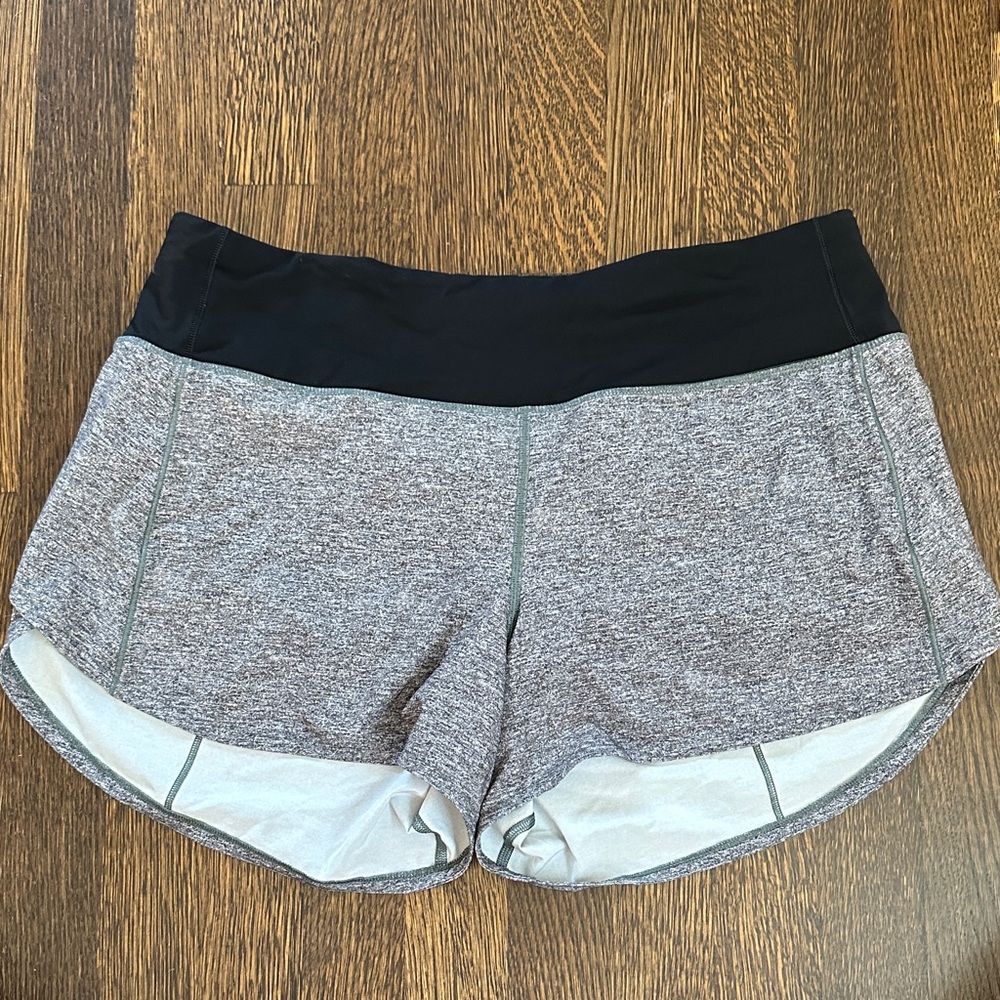 Lululemon Athletica Heathered Gray and Black Athletic Shorts